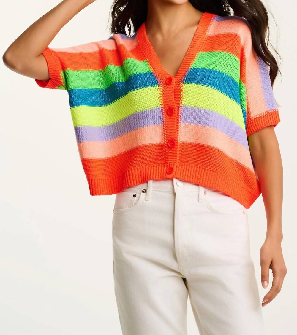 NEW LISA TODD women's luminosa striped sweater in multi